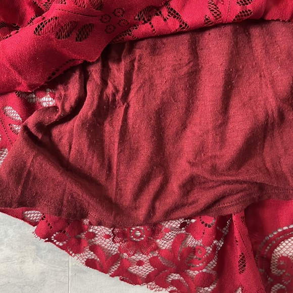 Free People   Lace Dress   Upscale Boho  Rusty Red  NWOT peek a boo back  Size S - Picture 15 of 16